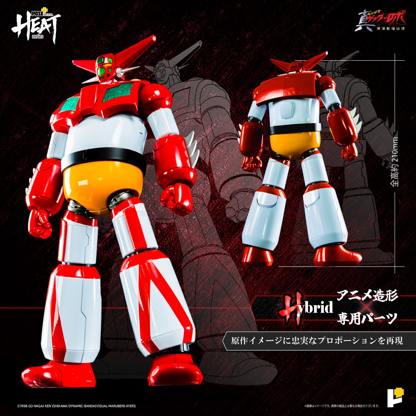 【再販】【預購入】[POSE＋ METAL HEAT系列 三一萬能俠1號 (真三一萬能俠 世界最後之日ver.)]/[POSE＋METAL HEATシリーズ GETTER 1 (ゲッターロボ アルマゲドンver.)]