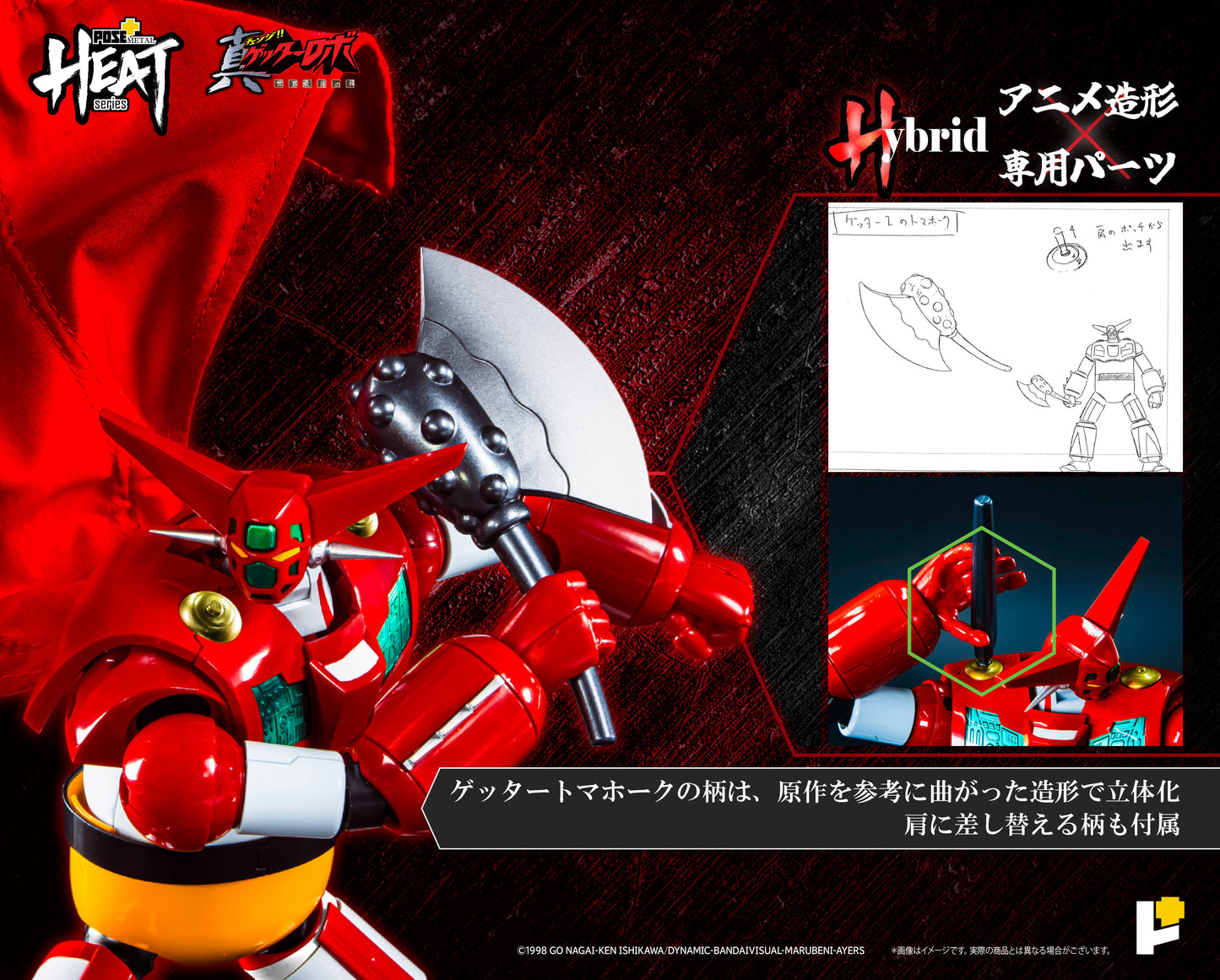 【再販】【預購入】[POSE＋ METAL HEAT系列 三一萬能俠1號 (真三一萬能俠 世界最後之日ver.)]/[POSE＋METAL HEATシリーズ GETTER 1 (ゲッターロボ アルマゲドンver.)]