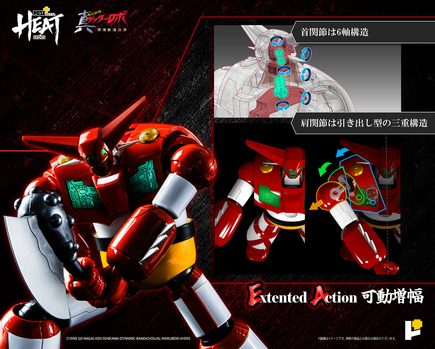 【再販】【預購入】[POSE＋ METAL HEAT系列 三一萬能俠1號 (真三一萬能俠 世界最後之日ver.)]/[POSE＋METAL HEATシリーズ GETTER 1 (ゲッターロボ アルマゲドンver.)]