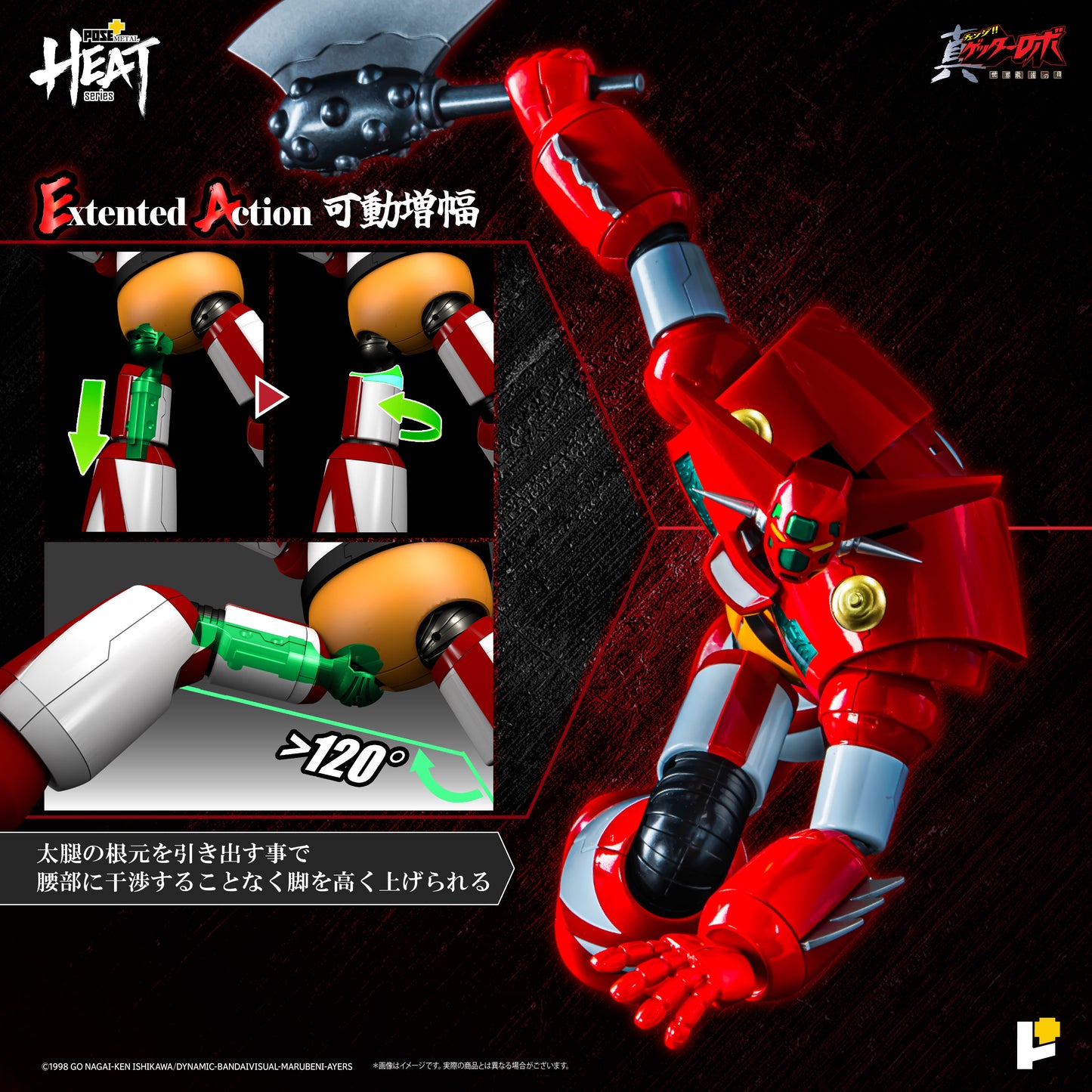 【再販】【預購入】[POSE＋ METAL HEAT系列 三一萬能俠1號 (真三一萬能俠 世界最後之日ver.)]/[POSE＋METAL HEATシリーズ GETTER 1 (ゲッターロボ アルマゲドンver.)]