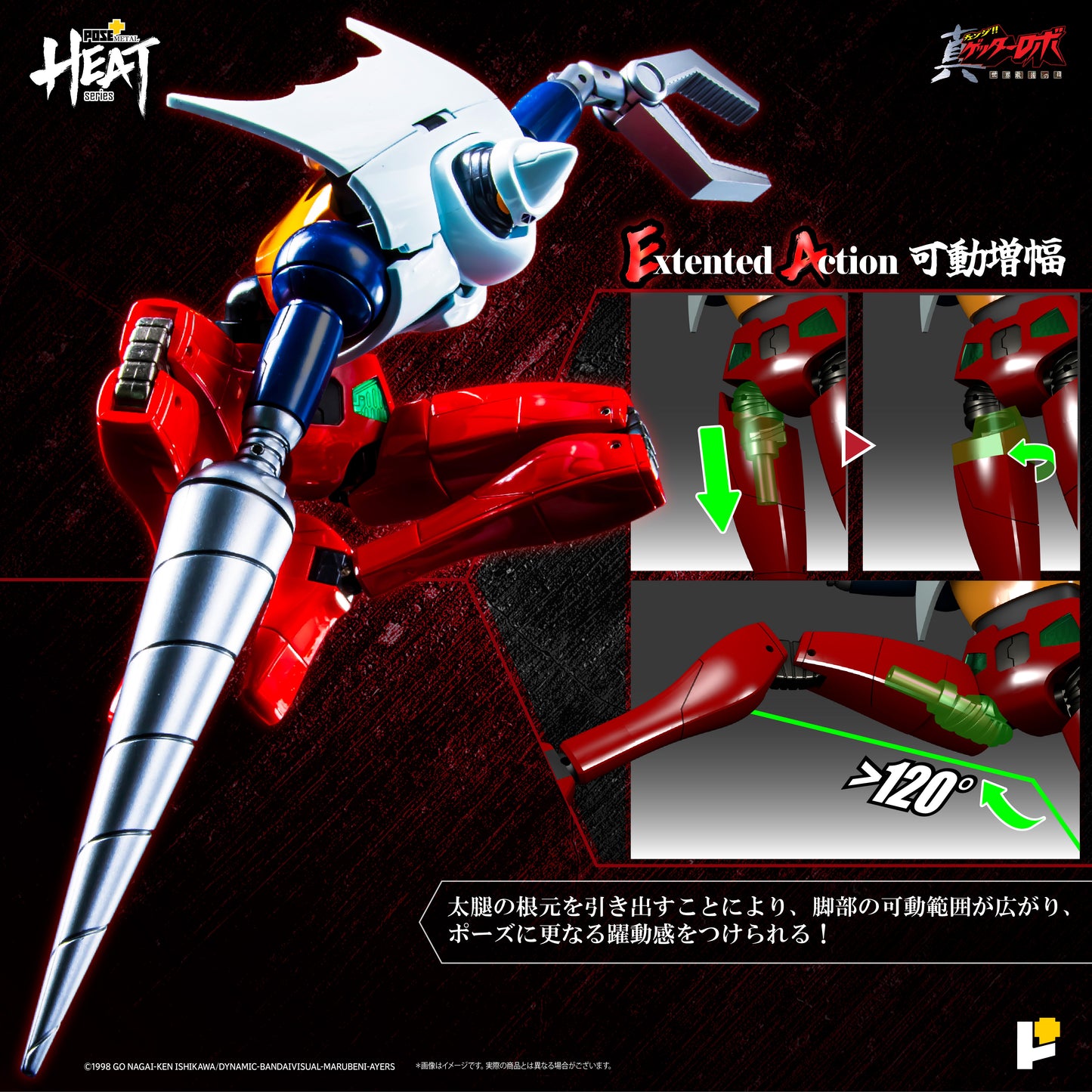 【再販】【預購入】[POSE＋ METAL HEAT系列 三一萬能俠 2號 (真三一萬能俠 世界最後之日ver.)]/[POSE＋METAL HEATシリーズ GETTER 2 (ゲッターロボ アルマゲドンver.)]