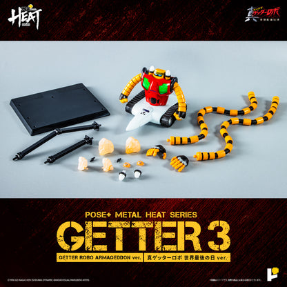 【再販】【預購入】[POSE＋ METAL HEAT系列 三一萬能俠 3號 (真三一萬能俠 世界最後之日ver.)]/[POSE＋METAL HEATシリーズ GETTER 3 (ゲッターロボ アルマゲドンver.)]